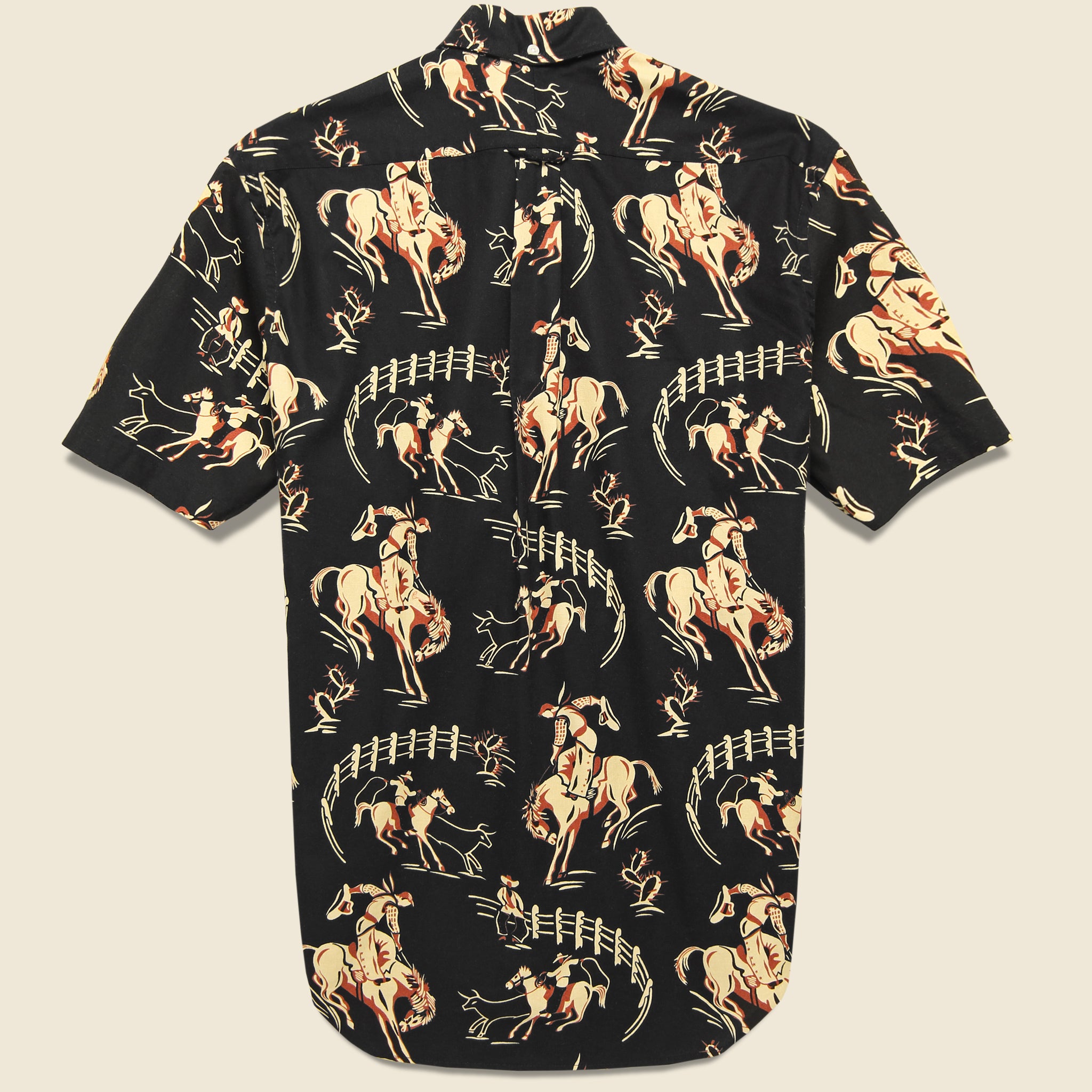 Gitman Vintage, Cowboy Print Shirt - Black