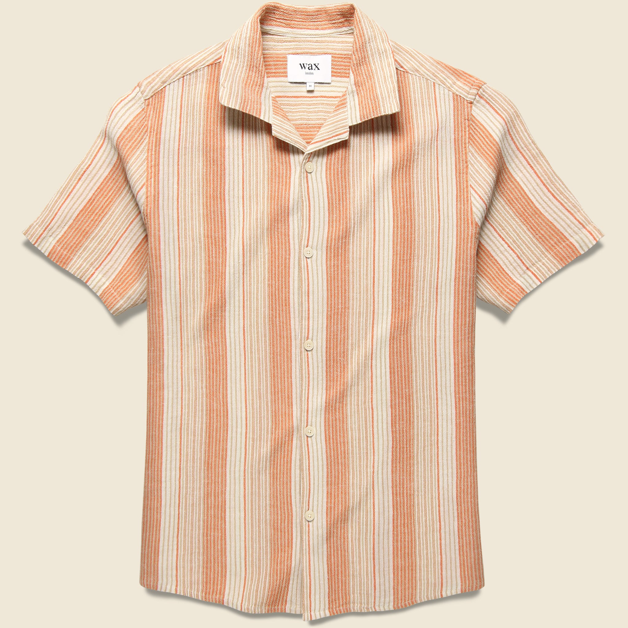 Wax London, Crinkle Stripe Shirt - Orange