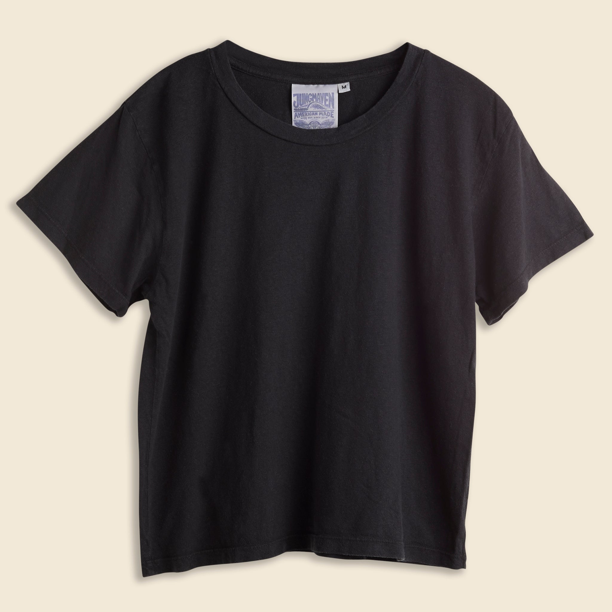 Jungmaven, Cropped Lorel Tee - Black