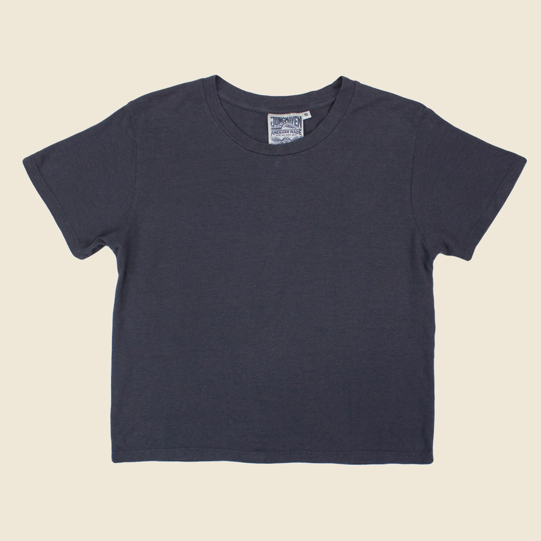 Jungmaven, Cropped Lorel Tee - Diesel Gray