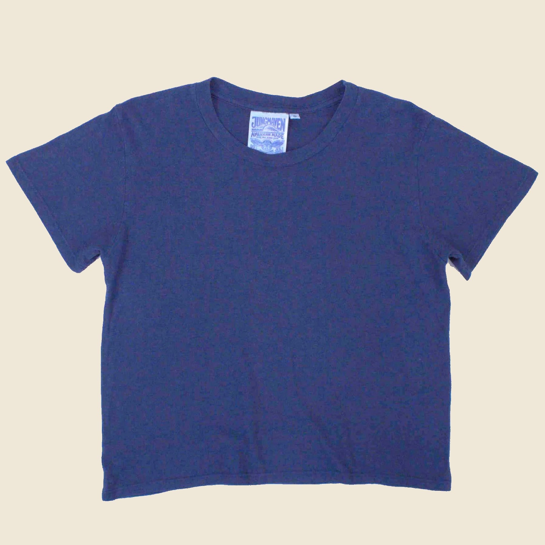 Jungmaven, Cropped Lorel Tee - Navy