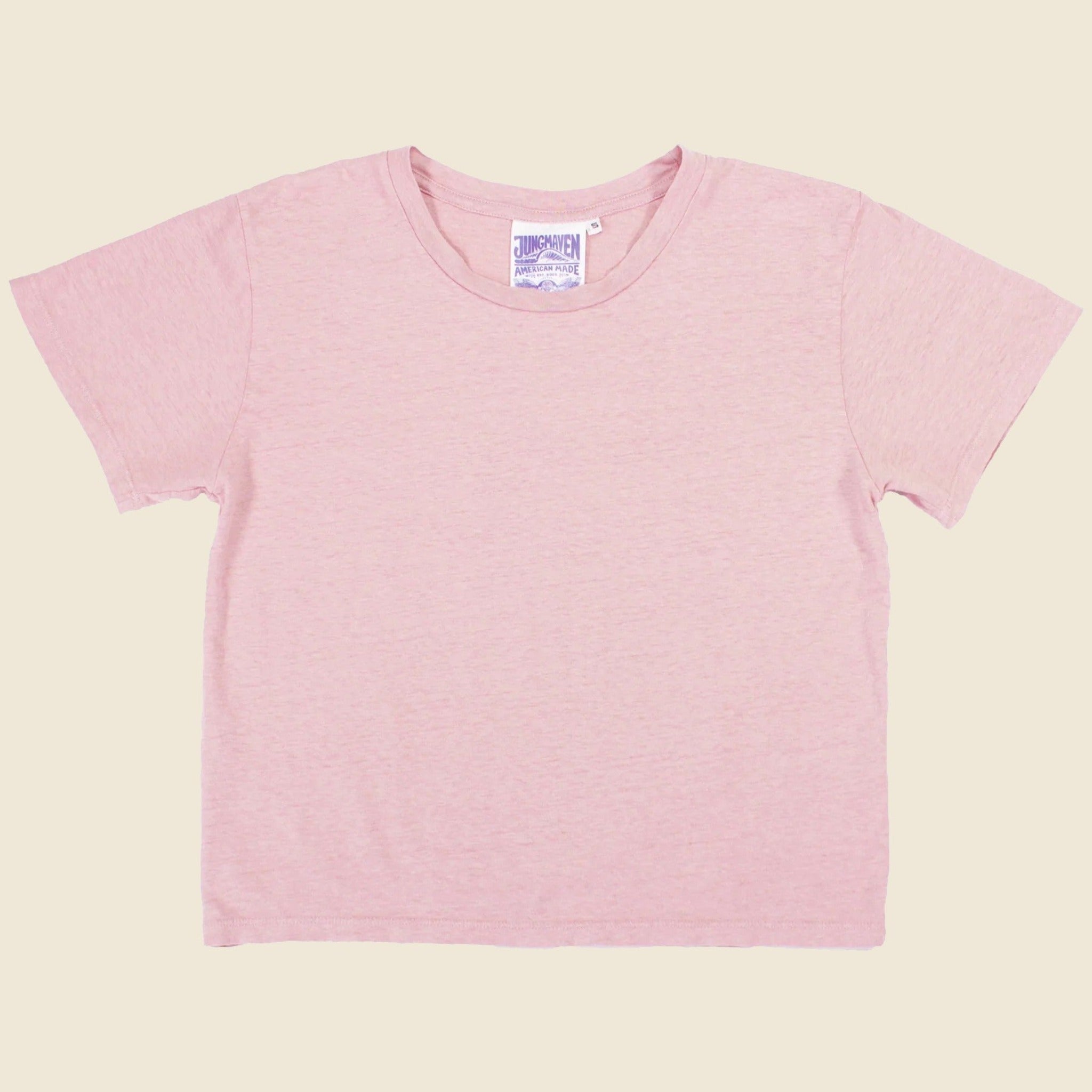 Jungmaven, Cropped Lorel Tee - Rose Quartz