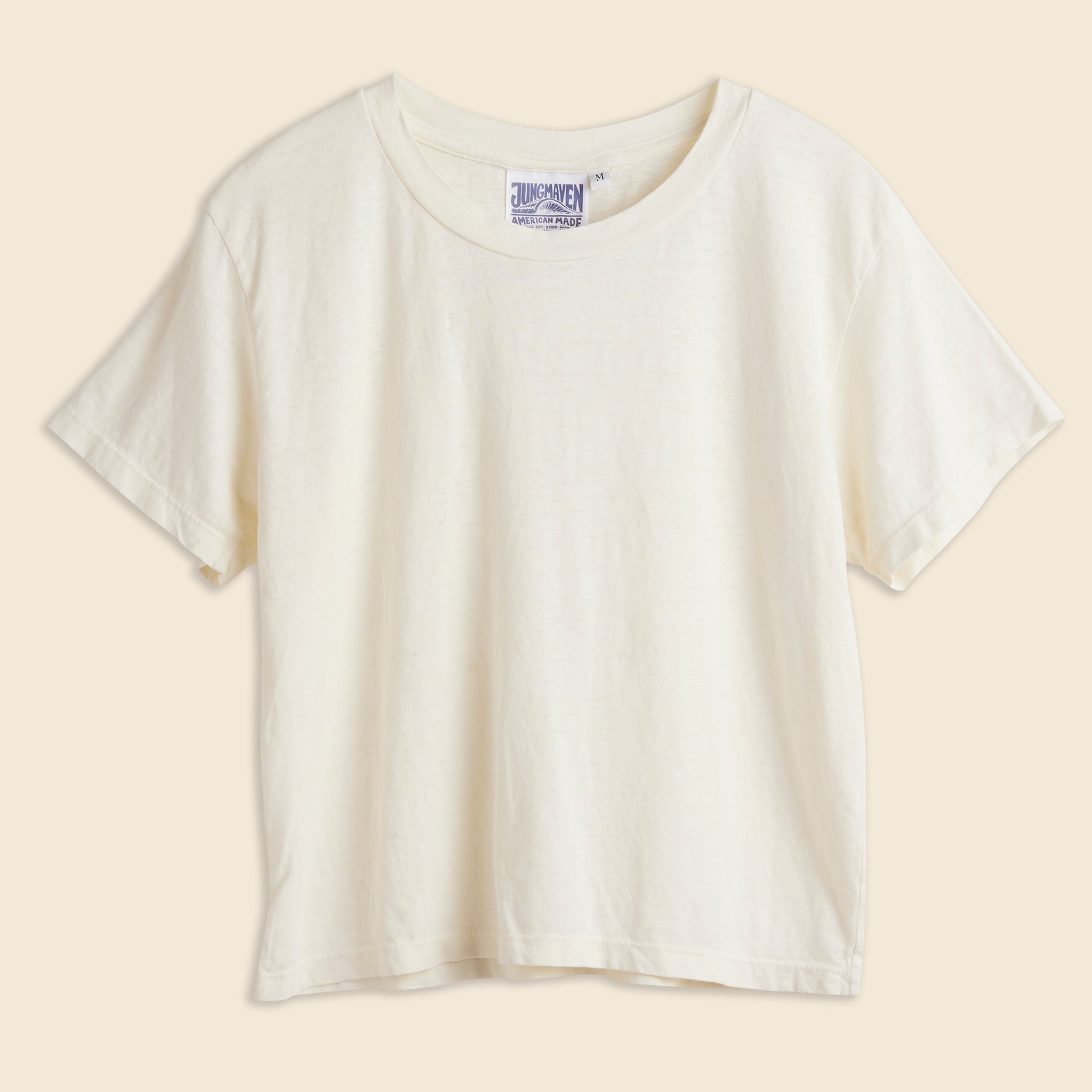 Jungmaven, Cropped Lorel Tee - White