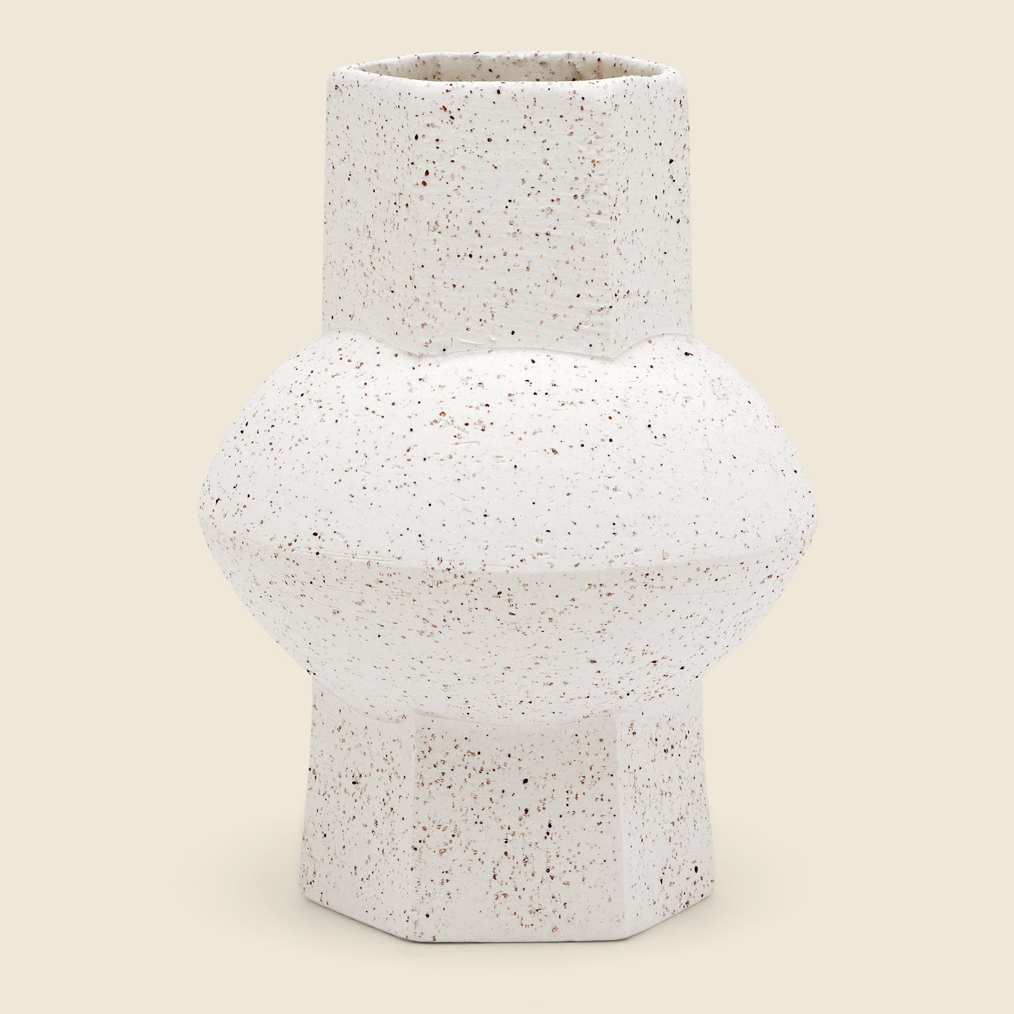 Home, Cruz Hexagon Vase - White