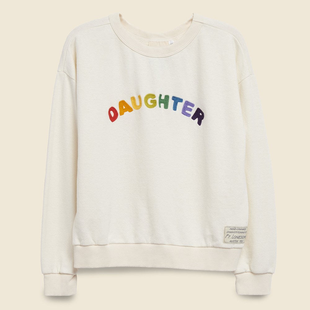 Fort Lonesome, DAUGHTER Sweatshirt - White/Rainbow