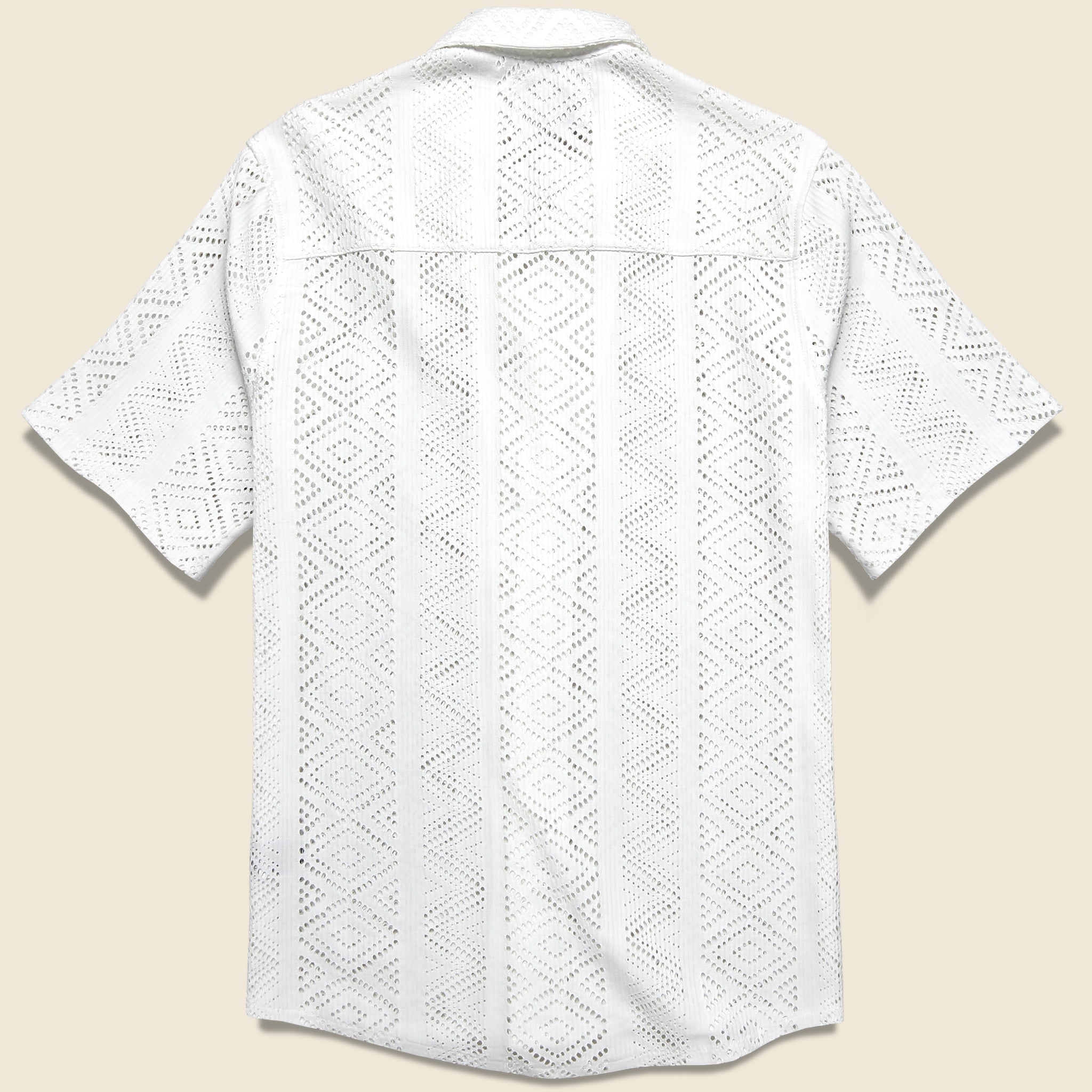 Wax London, Didcot Shirt - Geo Lace White