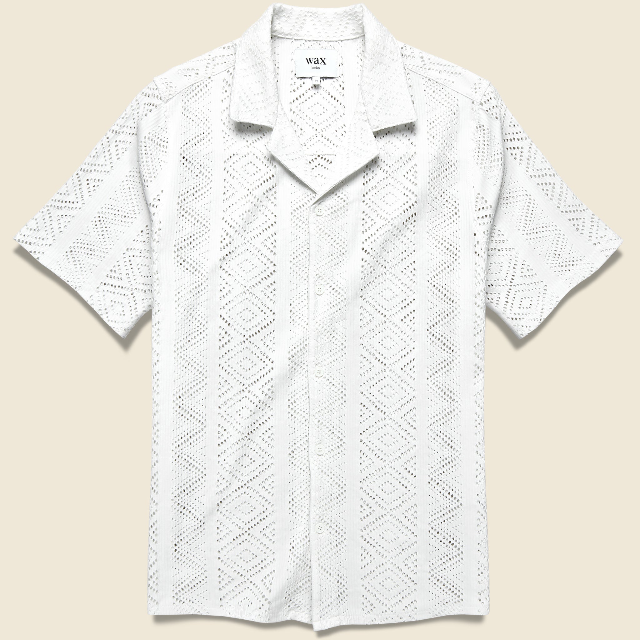 Wax London, Didcot Shirt - Geo Lace White