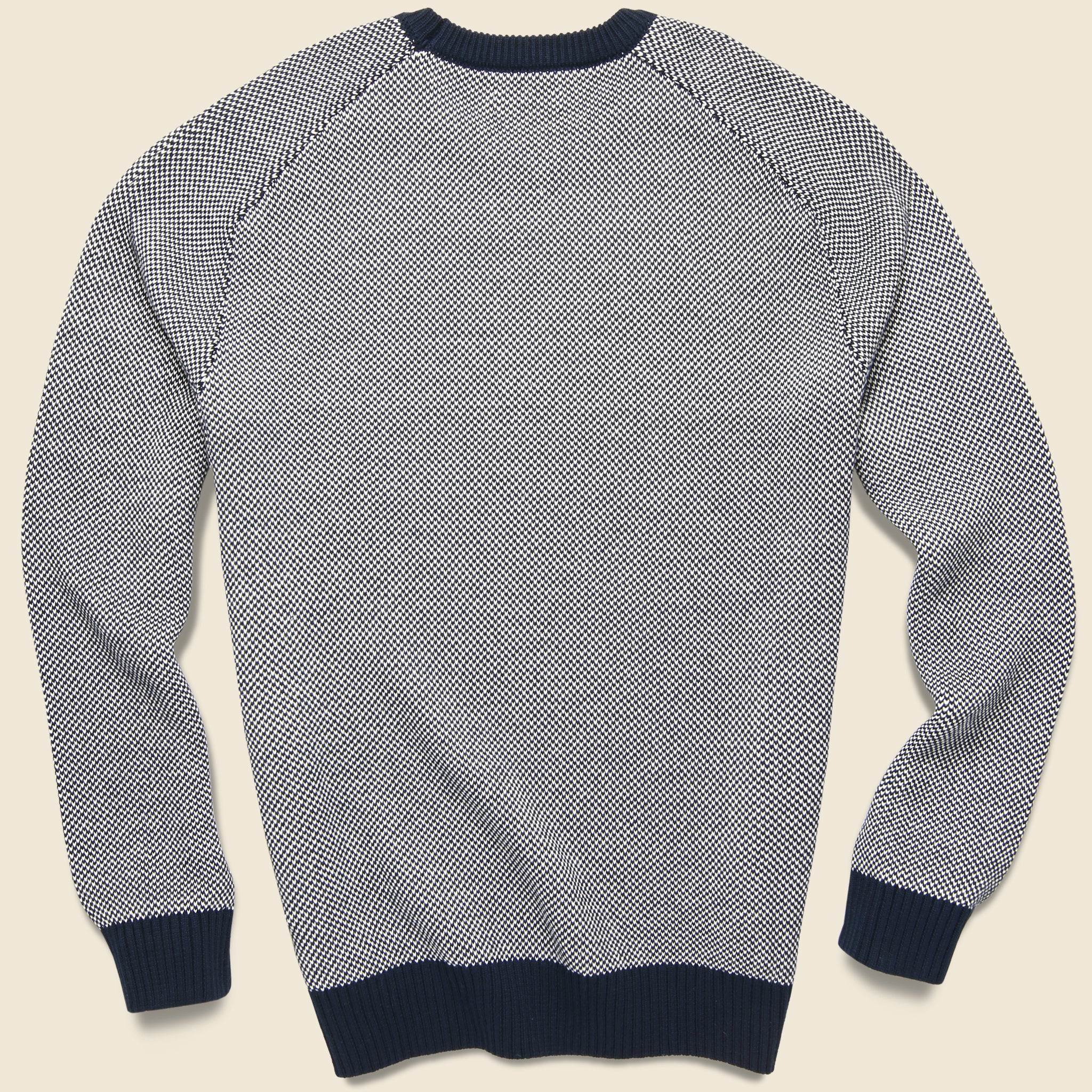 Barque, Dobby Crewneck Sweater - Navy