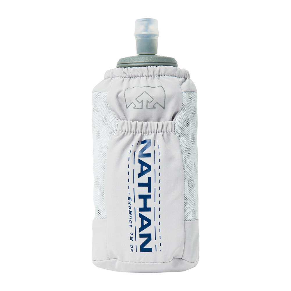 Nathan, ExoDraw 2.0 (18oz) Handheld Water Bottle - Vapor Grey/Estate Blue