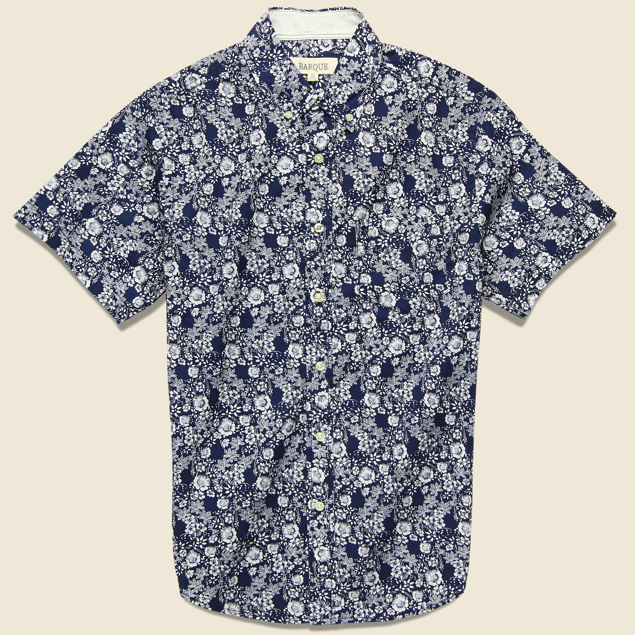 Barque, Floral Print Shirt - Navy