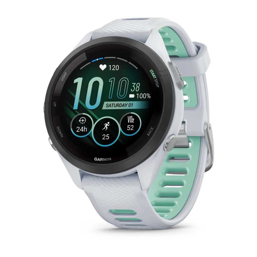 Garmin, Forerunner 265S Watch - Whitestone/Neo Tropic