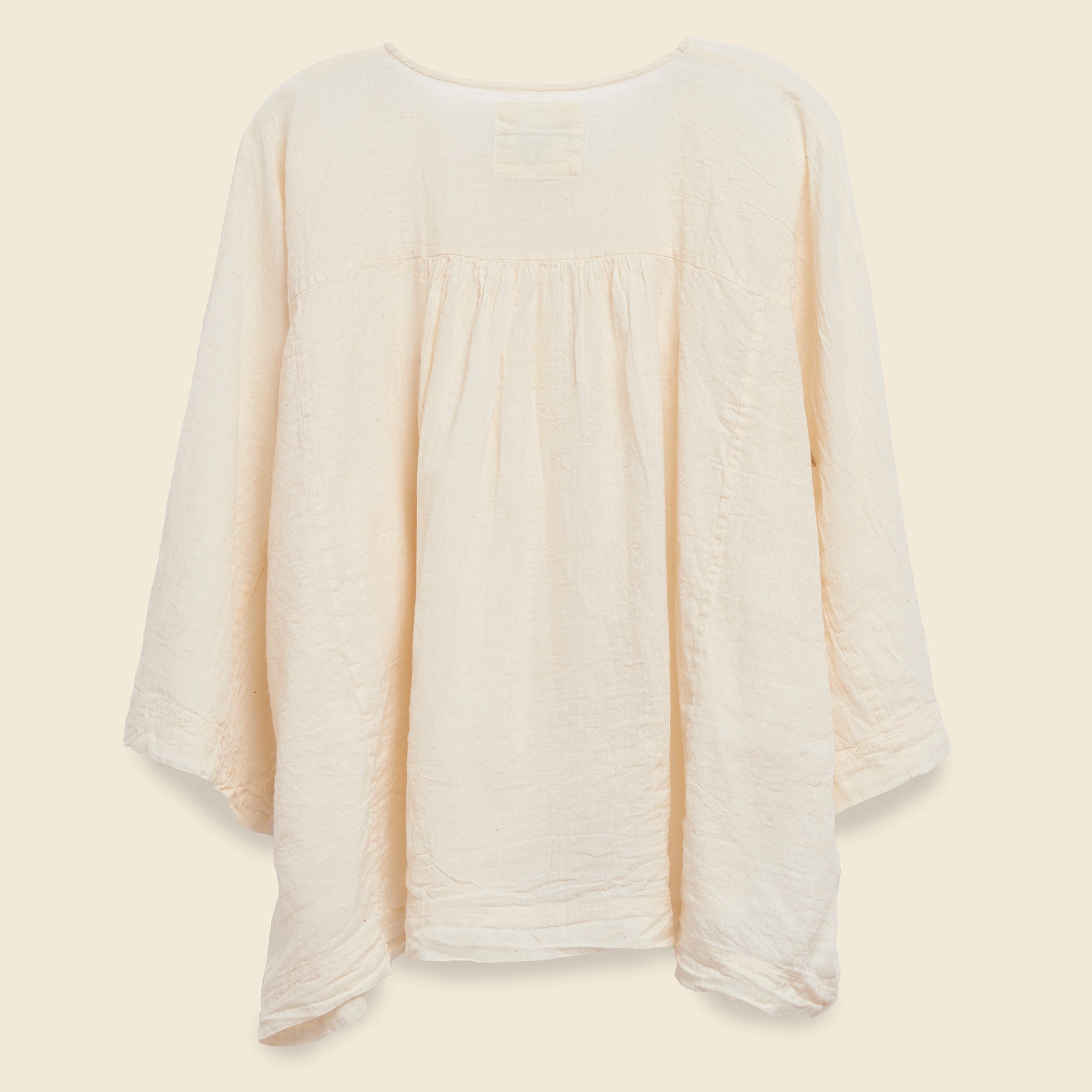 Auntie Oti, Gathered Blouse - Natural