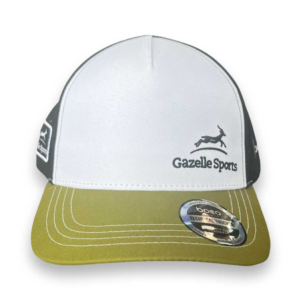 Gazelle Sports, Gazelle Sports Running Trucker - White/Olive/Black