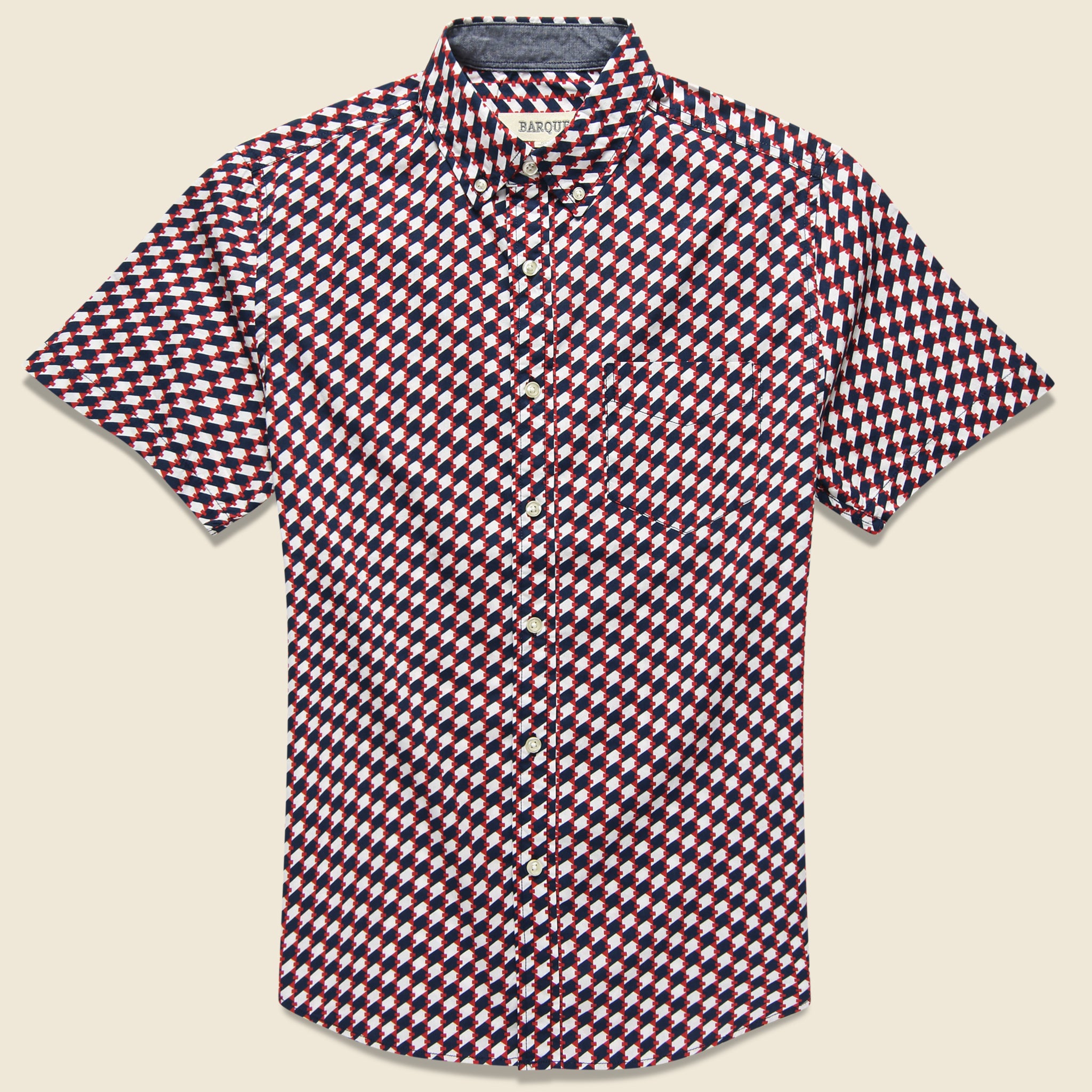 Barque, Geo Print Shirt - Red