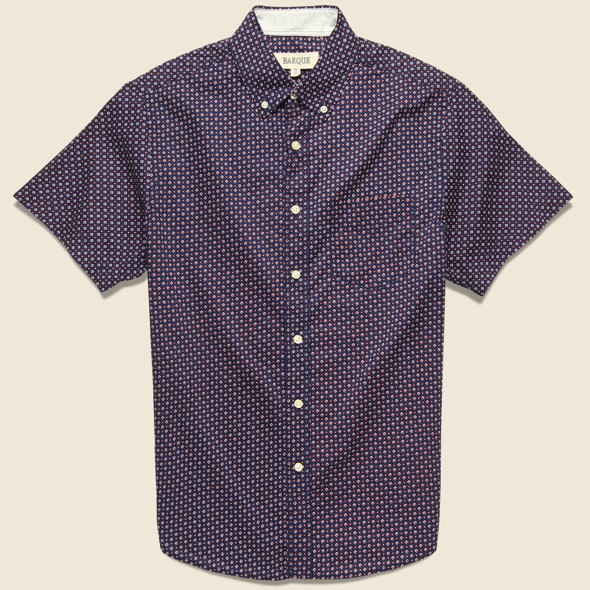 Barque, Geo Textured Shirt - Navy