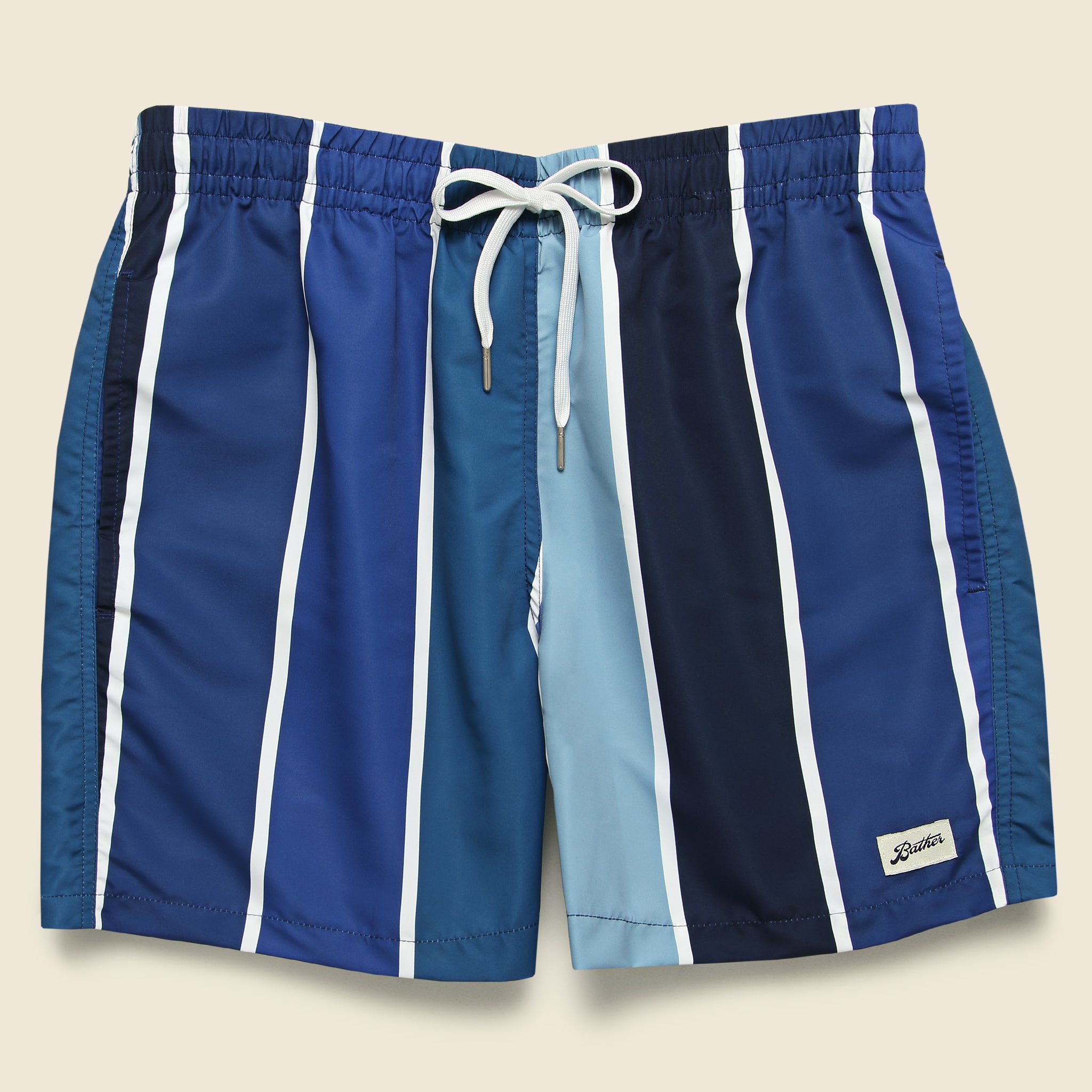 Bather, Gradient Stripe Swim Trunk - Blue