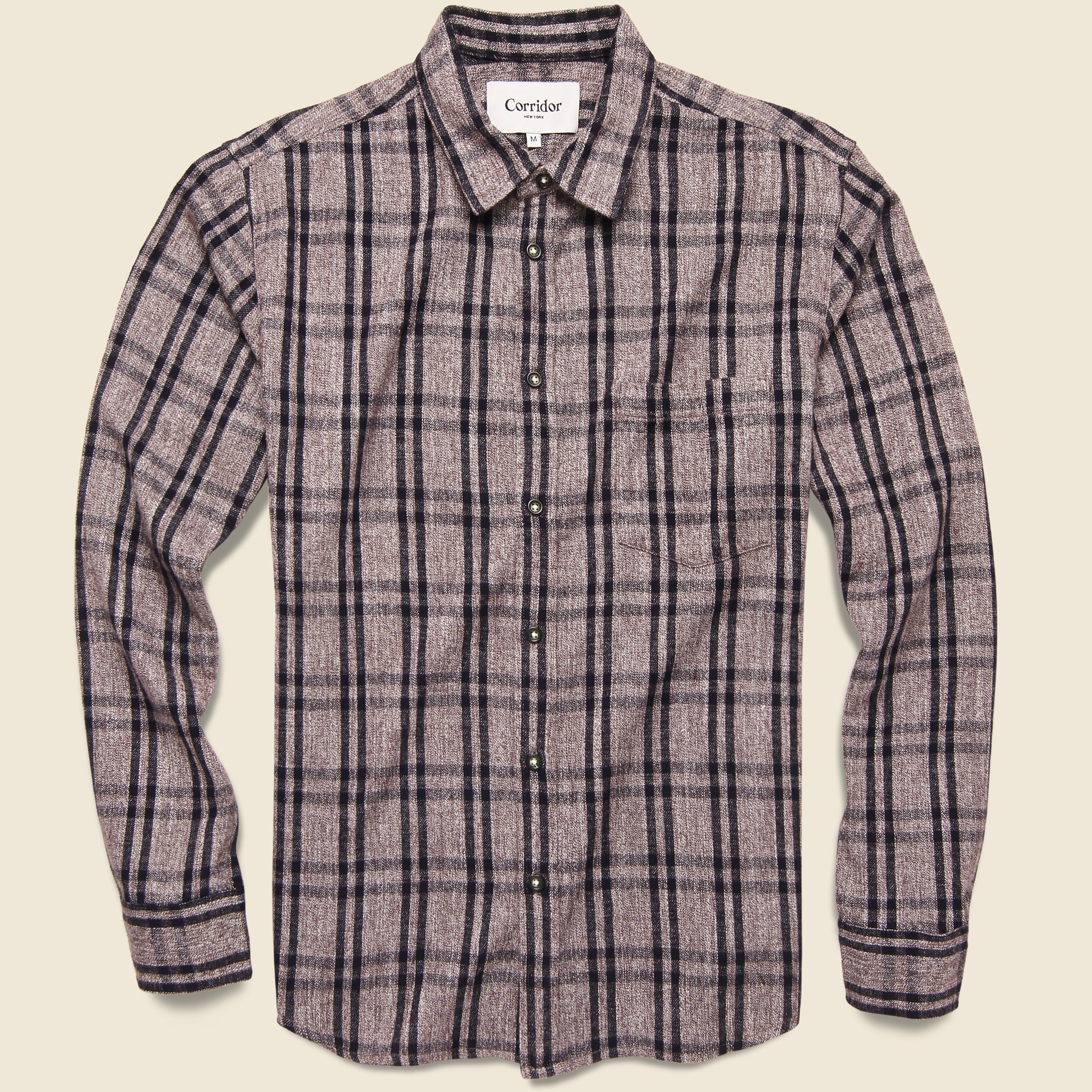 Corridor, Grindle Flannel Check Shirt - Raisin