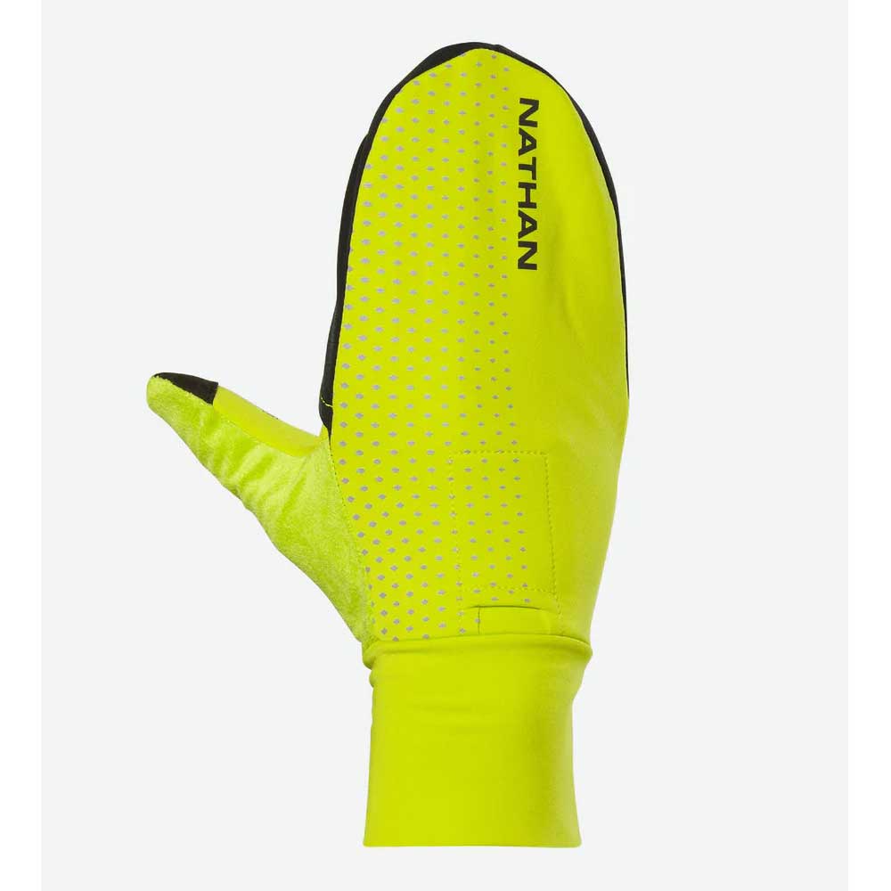 Nathan, HyperNight Reflective Convertible Mitt - Hi Vis Yellow/Geo Print