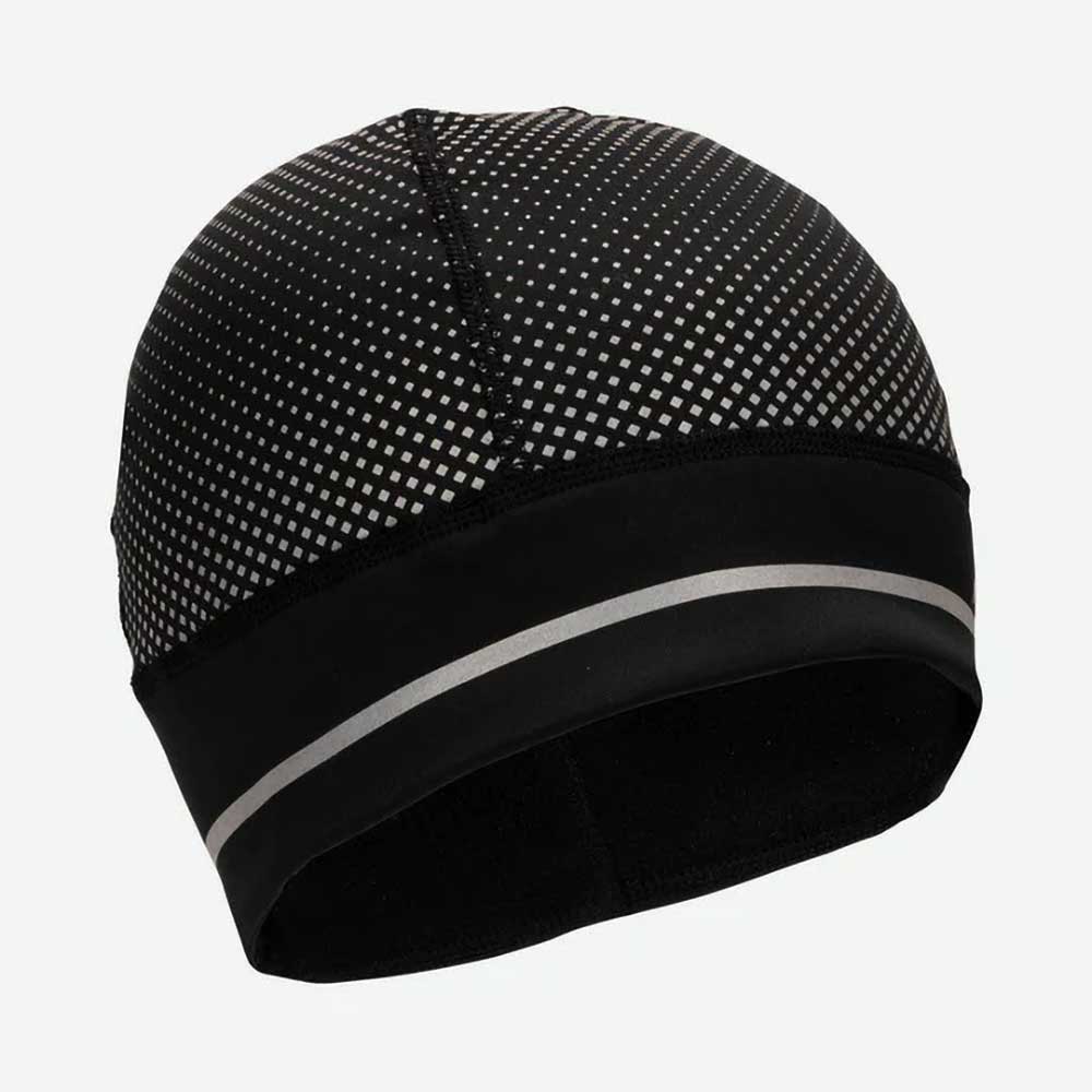 Nathan, HyperNight Reflective Pony Tail Beanie - Black/Geo Print