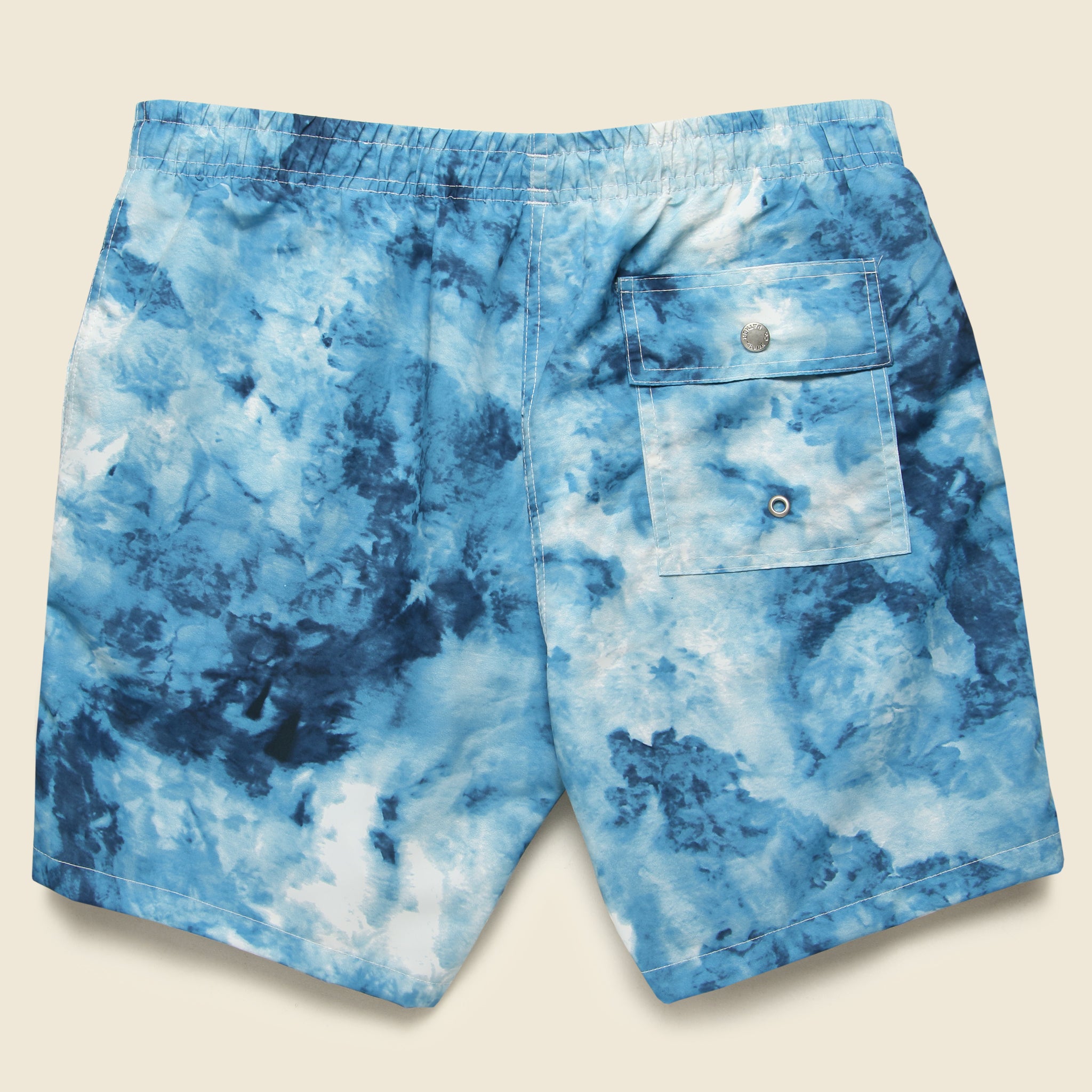 Bather, Ice Dye Swim Trunk - Blue