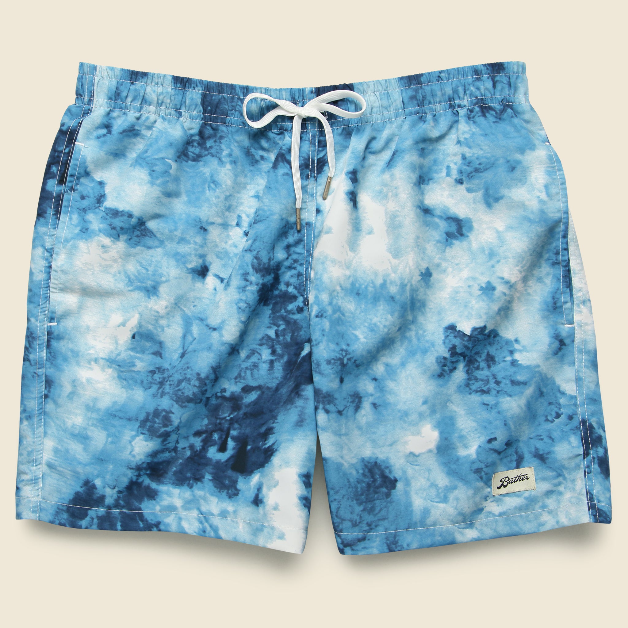 Bather, Ice Dye Swim Trunk - Blue