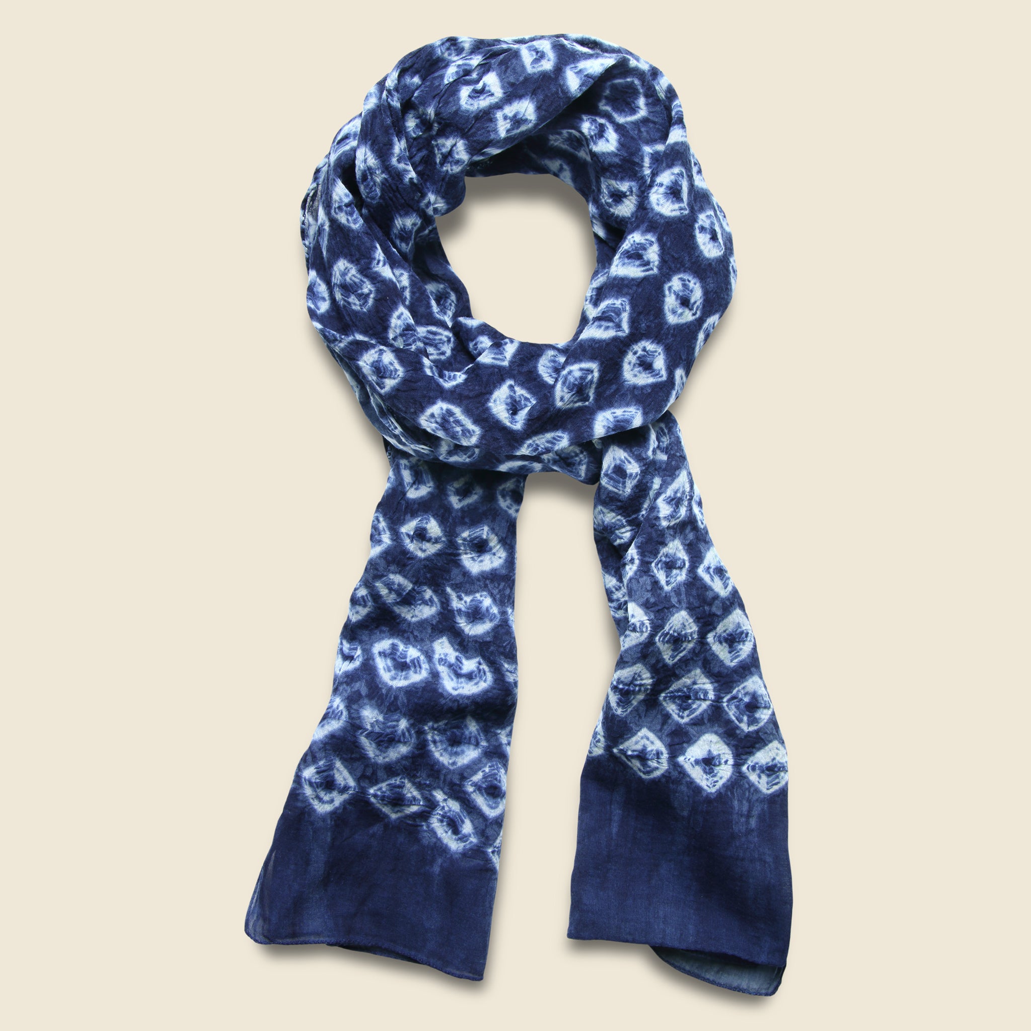 Auntie Oti, Indigo Dot Scarf - Blue