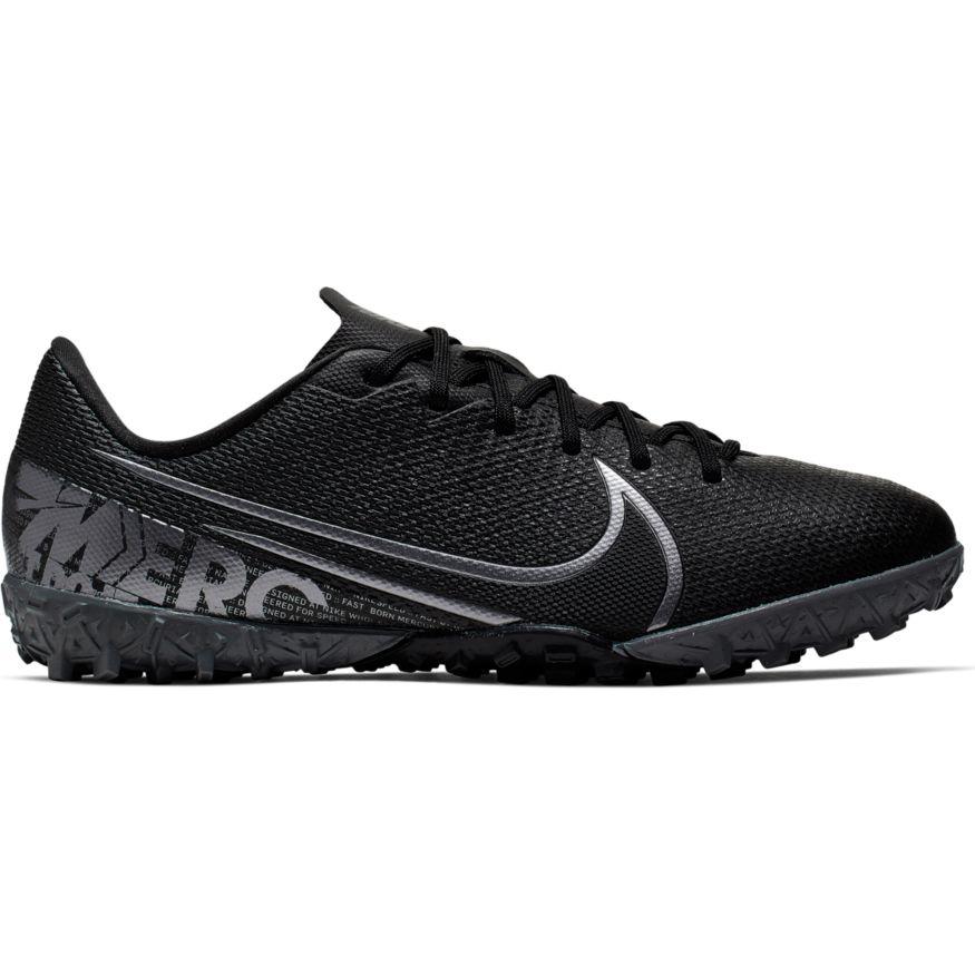 Nike, Jr. Mercurial Vapor 13 Academy TF Soccer Cleat - Black/Cool Grey/Metallic Cool Grey