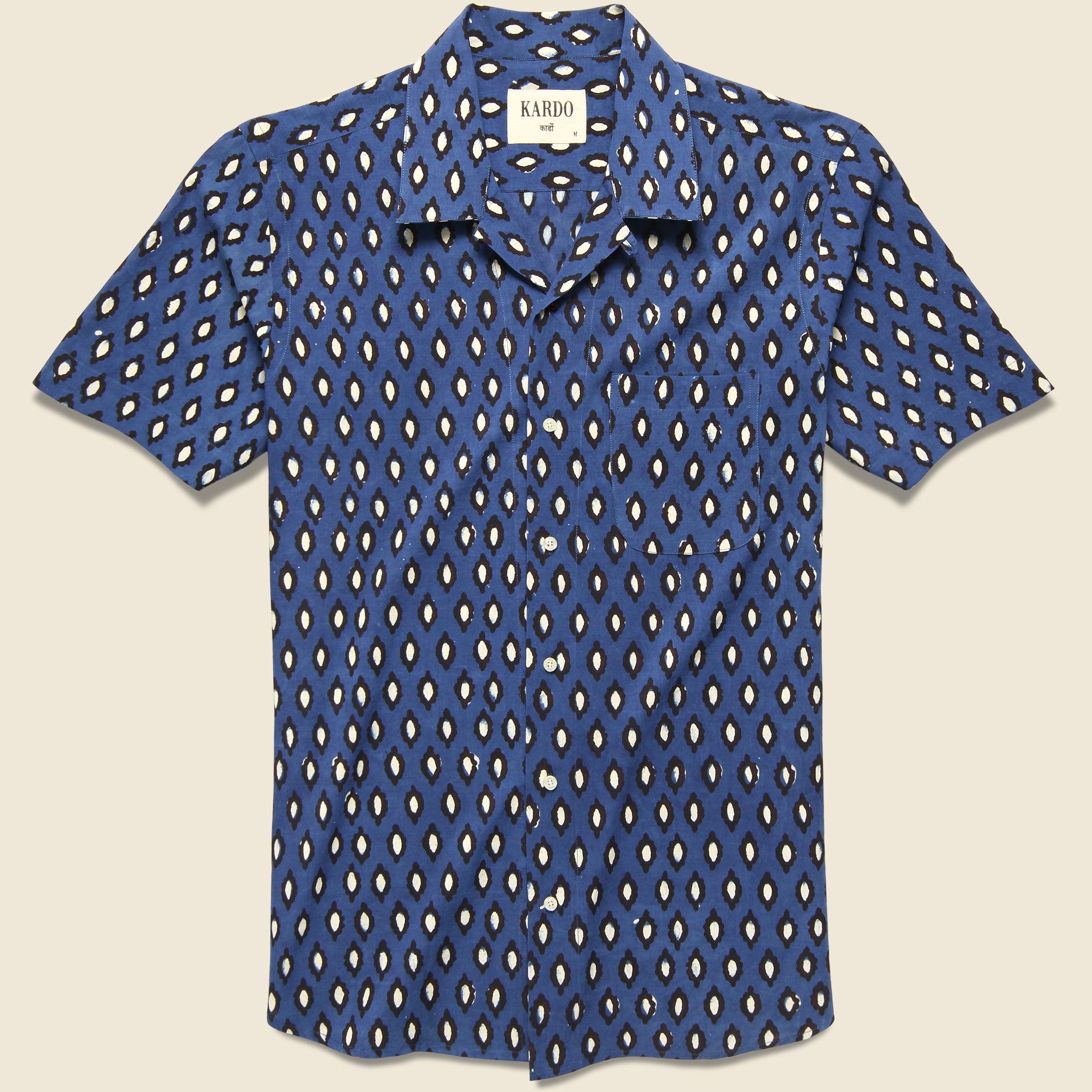 Kardo, Lamar Block Print Shirt - Blue/Black