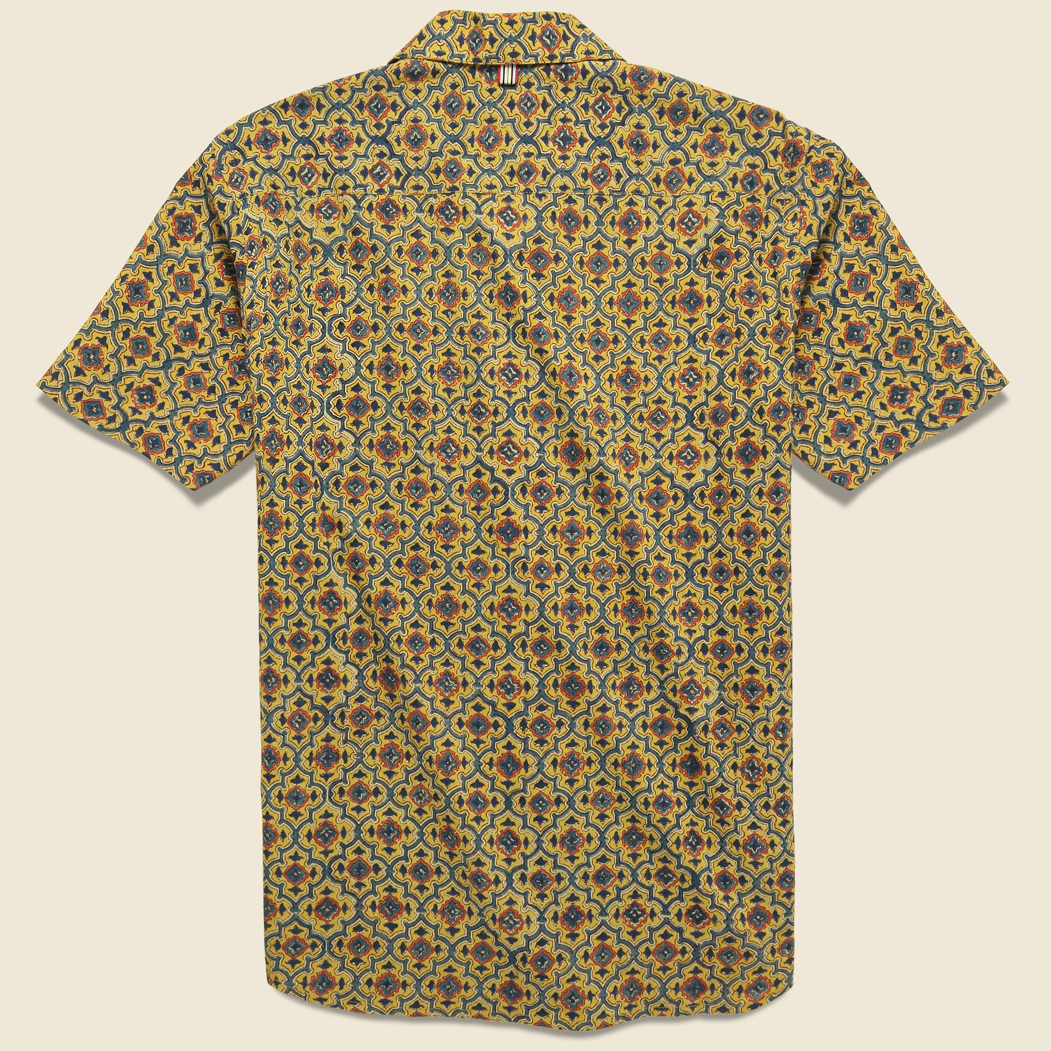 Kardo, Lamar Block Print Shirt - Gold/Blue