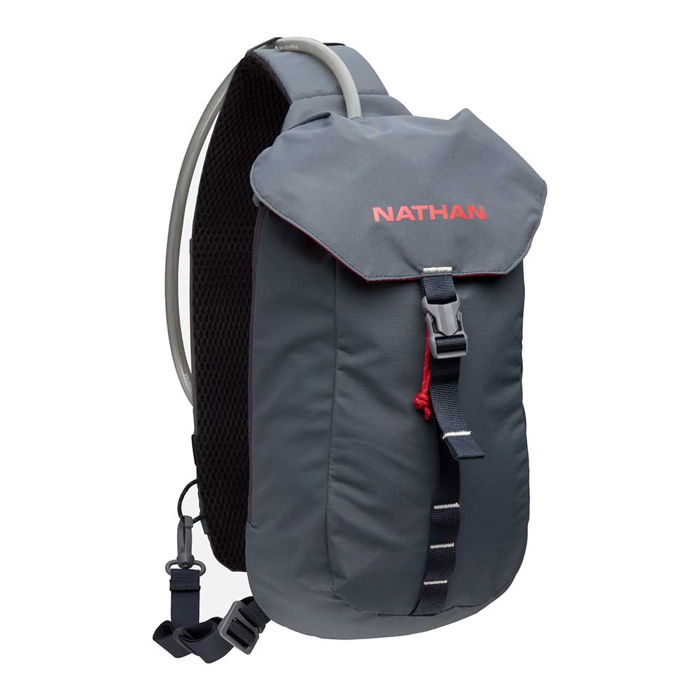 Nathan, Limitless Run Sling 6L Pack - Charcoal/Ribbon Red