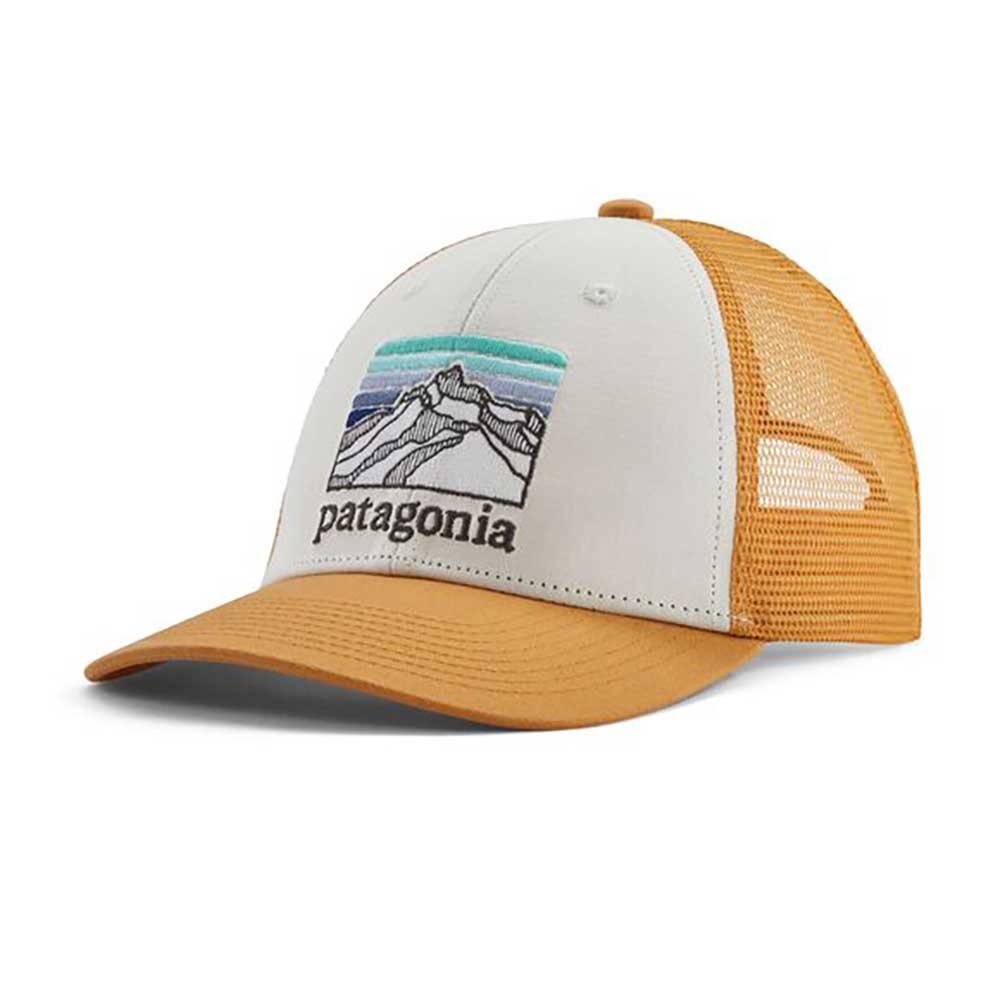 Patagonia, Line Logo Ridge LoPro Trucker Hat - White w/Dried Mango