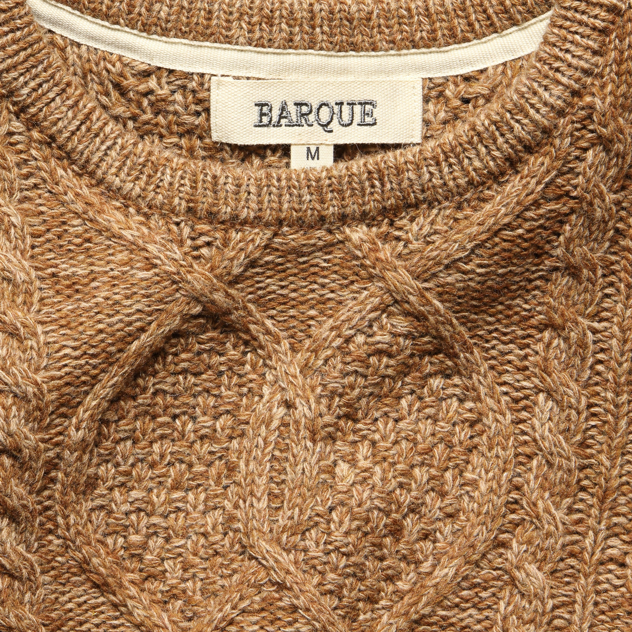 Barque, Marled Yarn Cable Sweater - Toffee