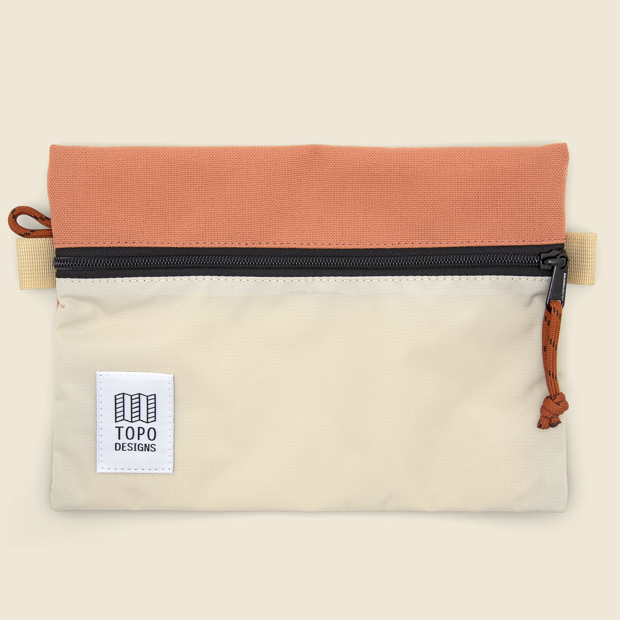 Topo Designs, Medium Accessory Bag - Bone White/Coral