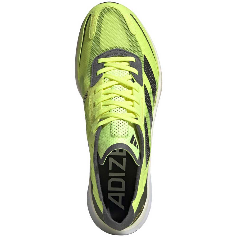 adidas, Men's AdiZERO Boston 11 Running Shoe- Solar Yellow/Night Met- Regular (D)