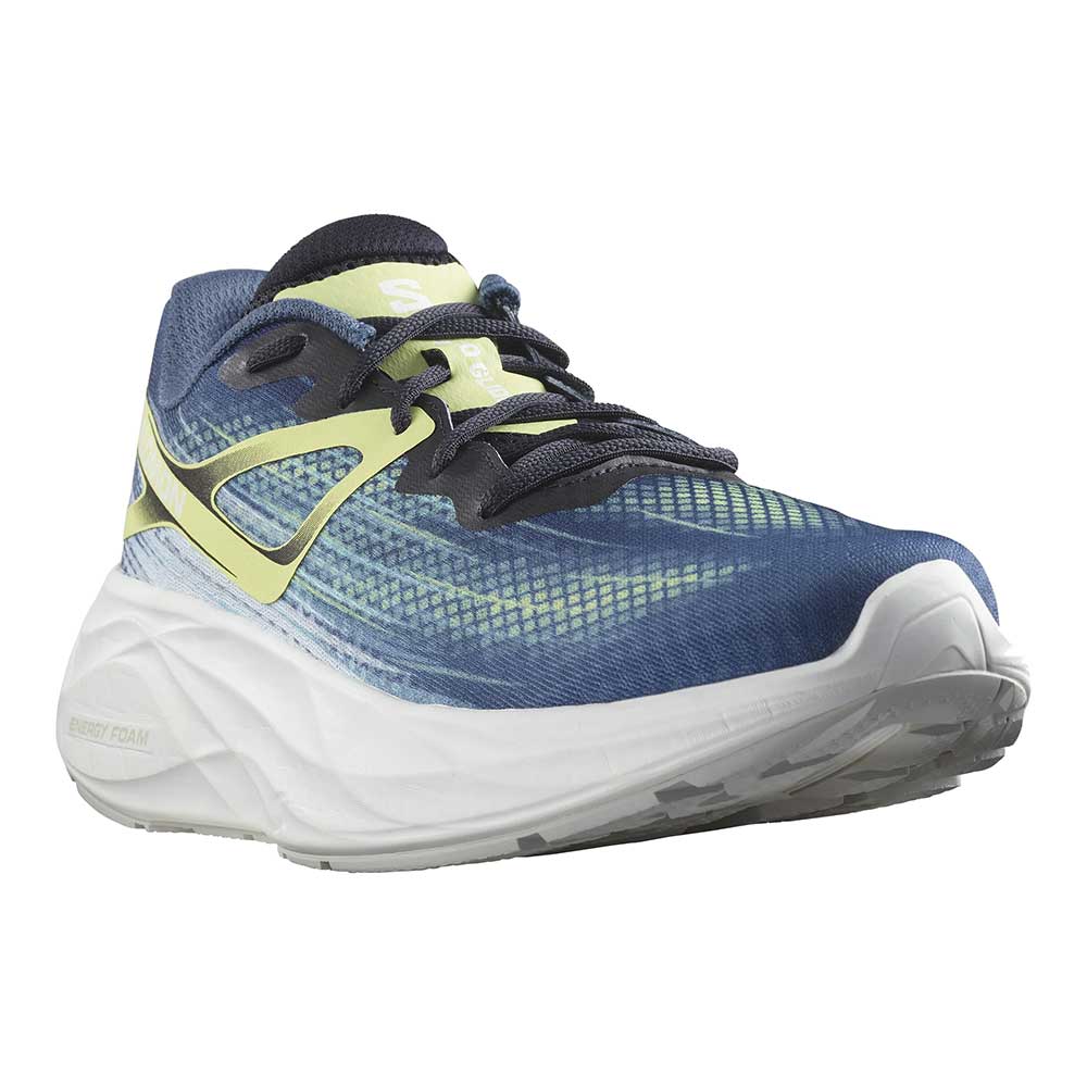 Salomon, Men's Aero Blaze Running Shoe- Blue Ashes/Sunny Lime/Dark Sapphire- Regular (D)