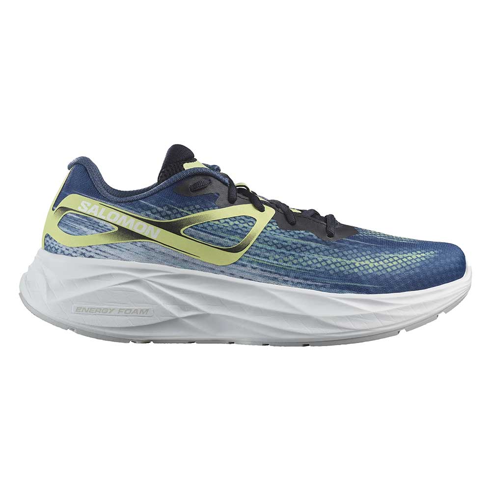 Salomon, Men's Aero Blaze Running Shoe- Blue Ashes/Sunny Lime/Dark Sapphire- Regular (D)