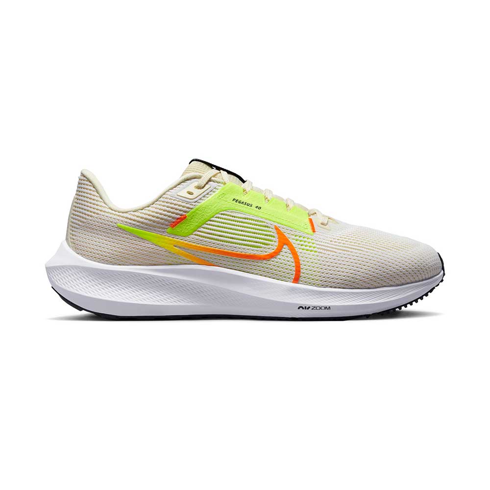 Nike, Men's Air Zoom Pegasus 40 Running Shoe  - White/Multi Color/Coconut - Regular (D)