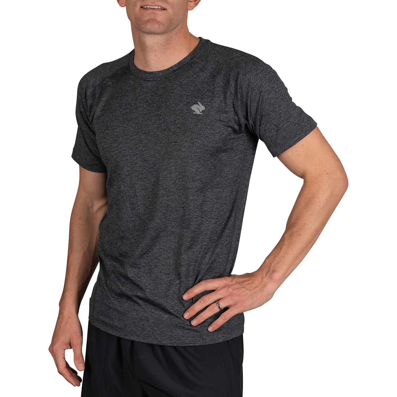 rabbit, Men's EZ Tee Short Sleeve Shirt - Black Heather