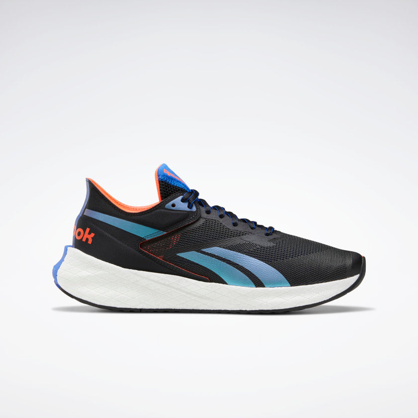 Reebok, Men's Floatride Energy Symmetros Running Shoe - Night Black/Court Blue/Orange Flame - Regular (D)