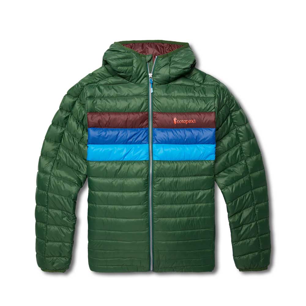 Cotopaxi, Men's Fuego Down Hooded Jacket - Forest Stripes