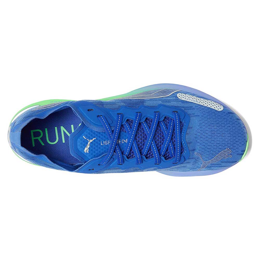 Puma, Men's Liberate Nitro 2 Running Shoe - Royal Sapphire/PUMA Silver/Fizzy Lime - Regular (D)