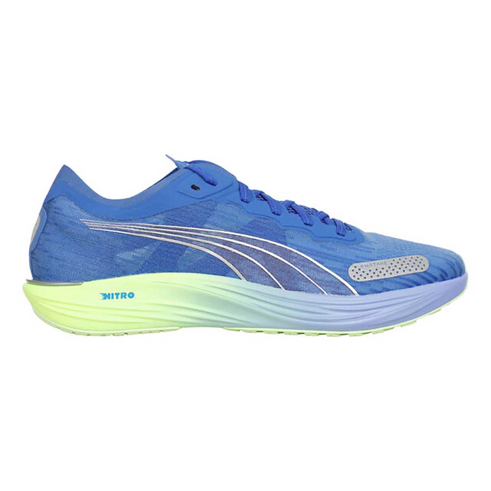 Puma, Men's Liberate Nitro 2 Running Shoe - Royal Sapphire/PUMA Silver/Fizzy Lime - Regular (D)