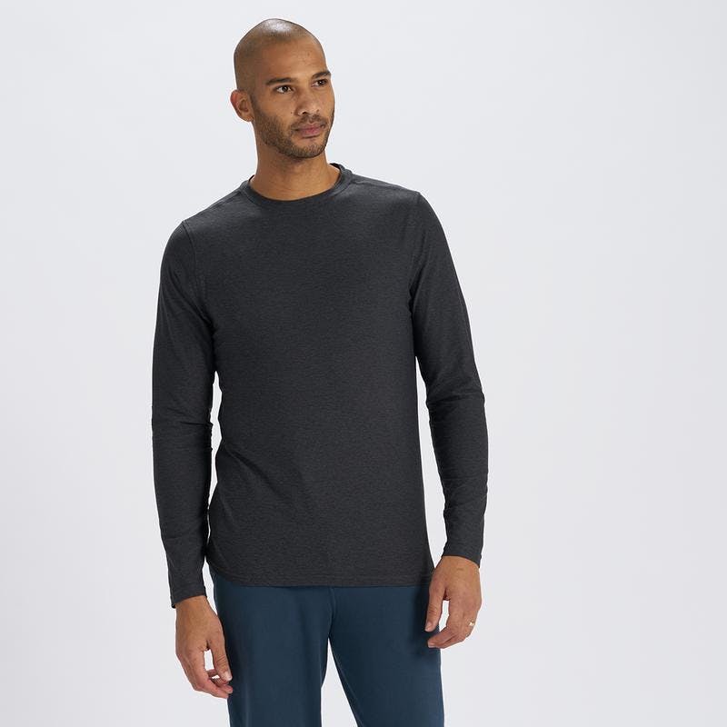 Vuori, Men's Long Sleeve Strato Tech Tee - Charcoal Heather