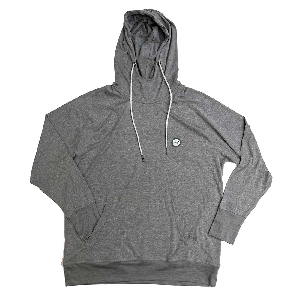 Gazelle Sports, Men's Performance Tech Hoodie - Heather Classic Gray/Dark Gray Embroidered Gazelle Patch