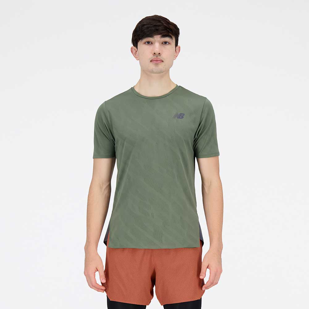 New Balance, Men's Q Speed Jacquard Short Sleeve - Deep Olive