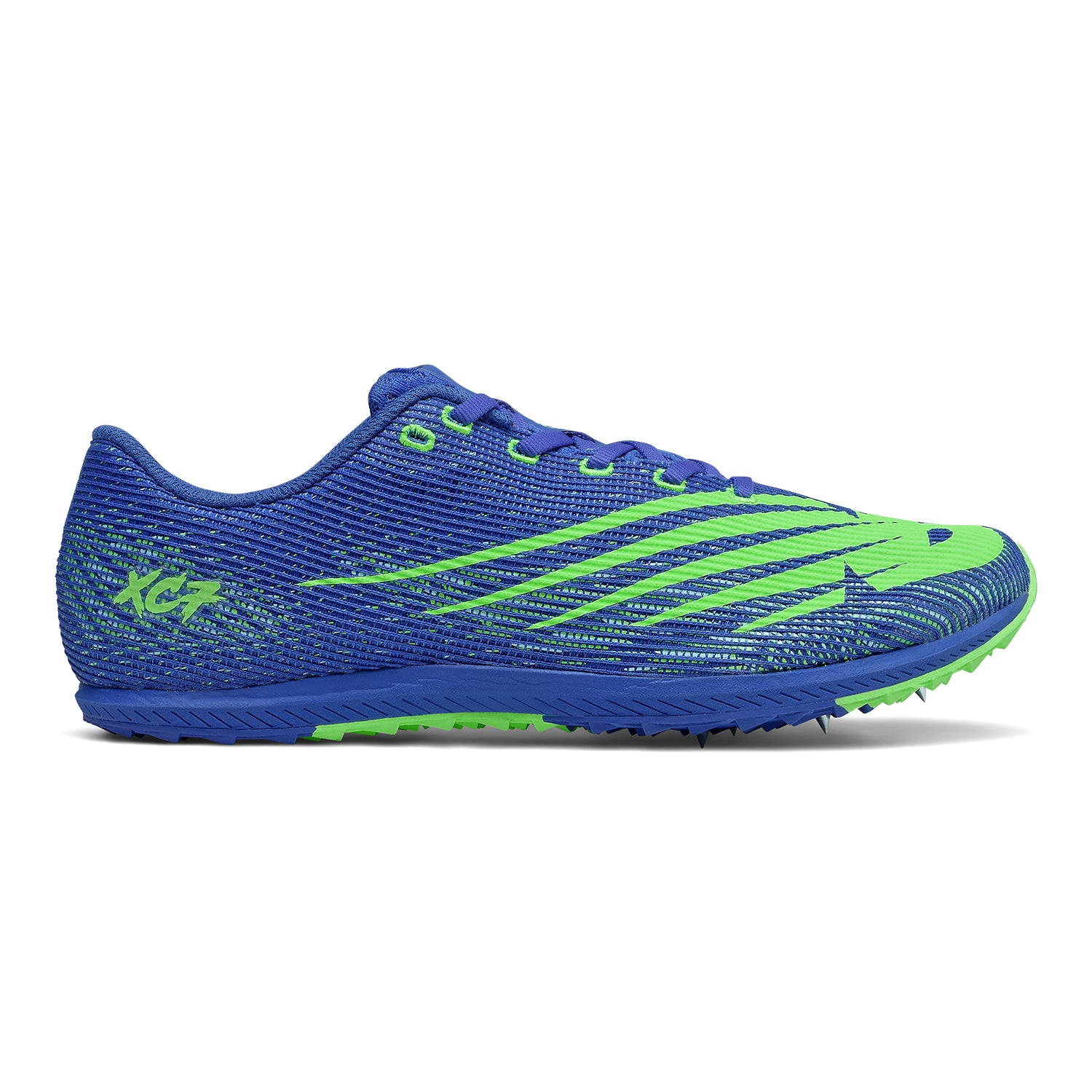 New Balance, Men's XC Seven v3 Racing Shoe - Cobalt Blue with Lime Green - Regular (D)