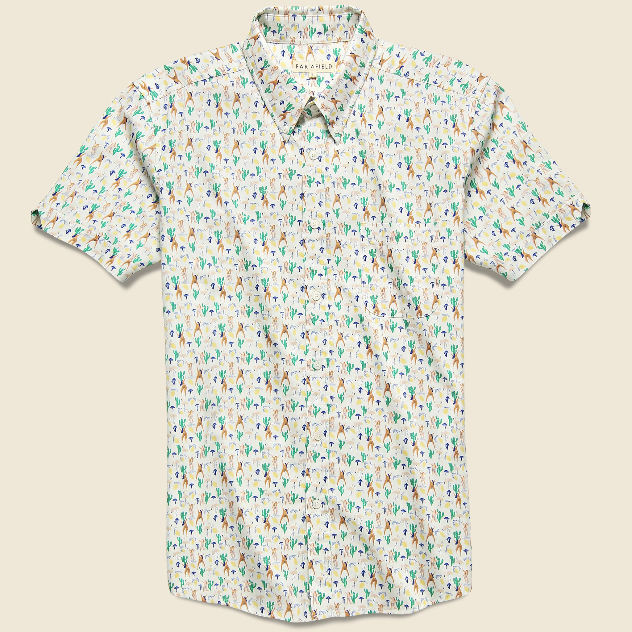 Far Afield, Mod Button Down Shirt - Hippies