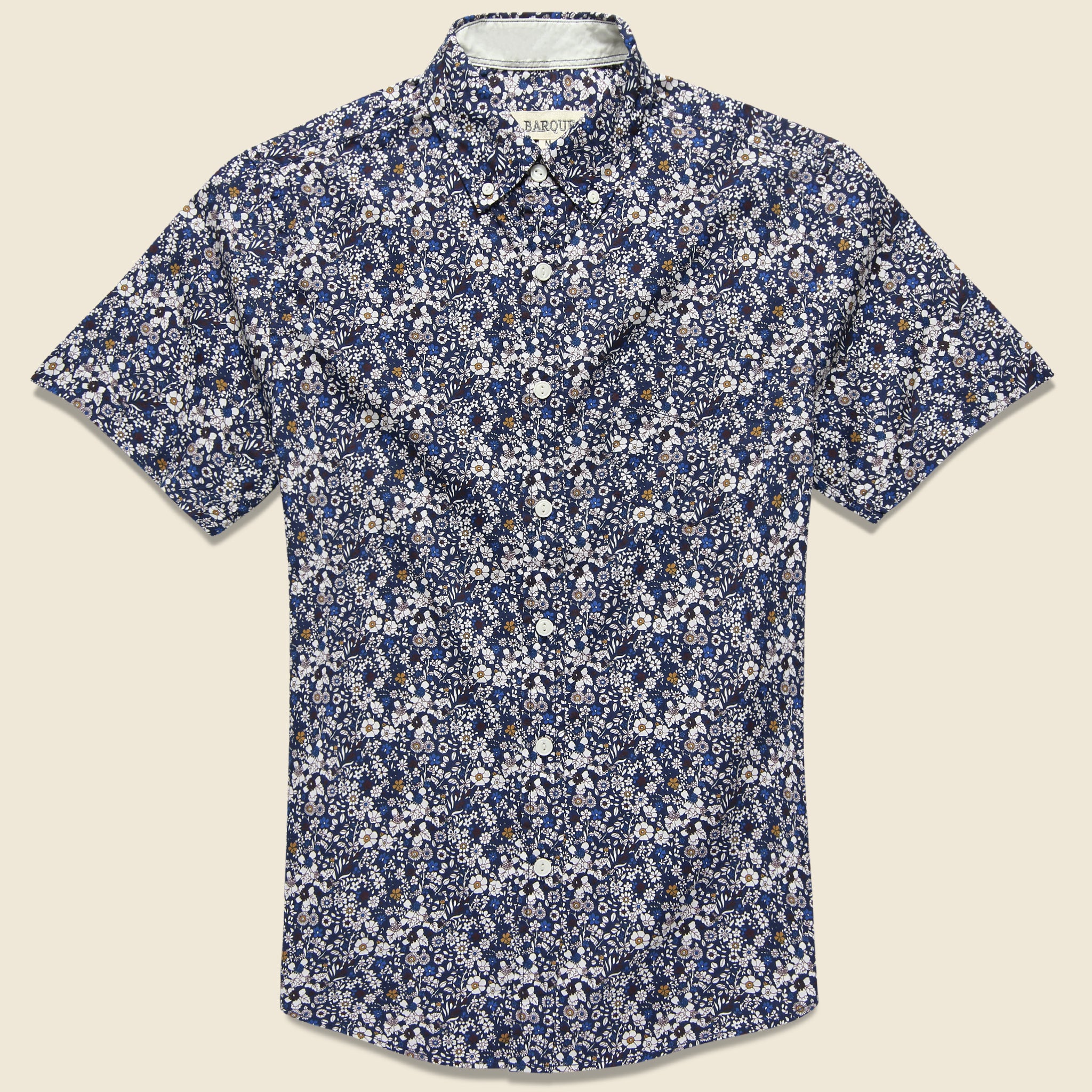 Barque, Multi-Color Floral Shirt - Navy