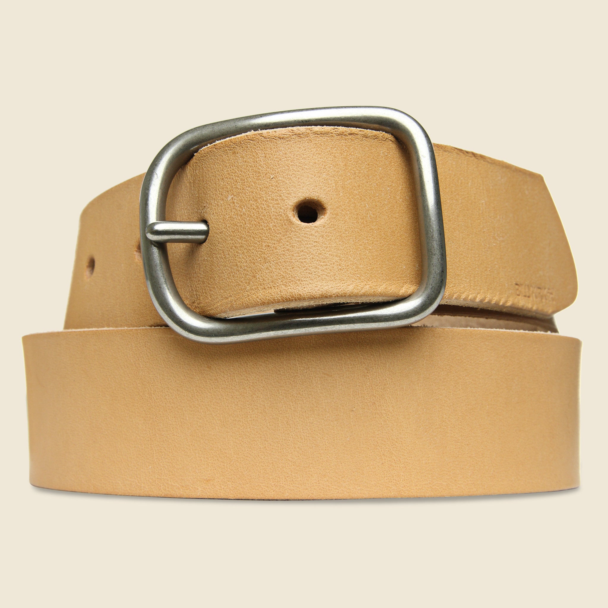 BILLYKIRK, Nickel Center Bar Belt - Natural