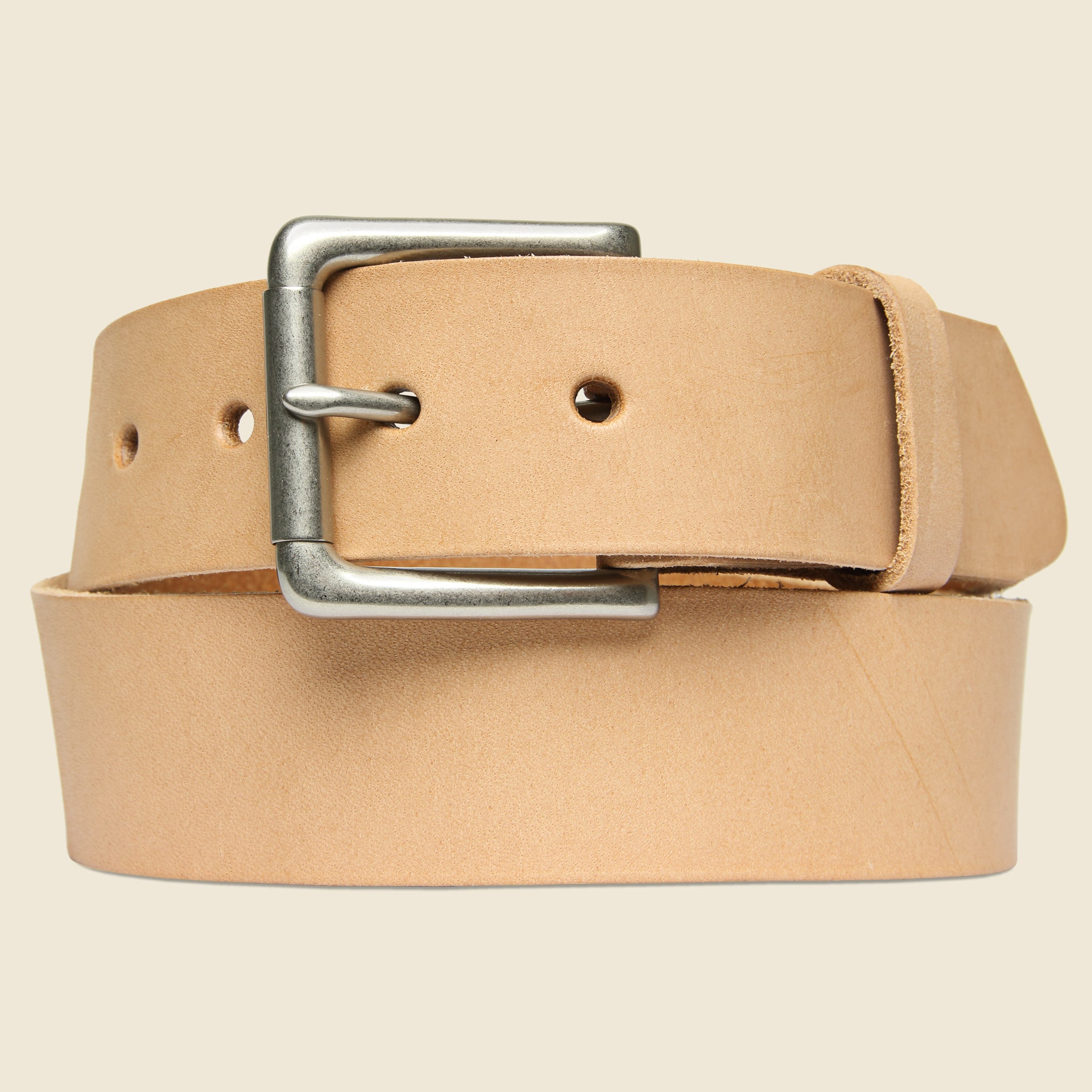 BILLYKIRK, Nickel Roller Bar Belt - Natural